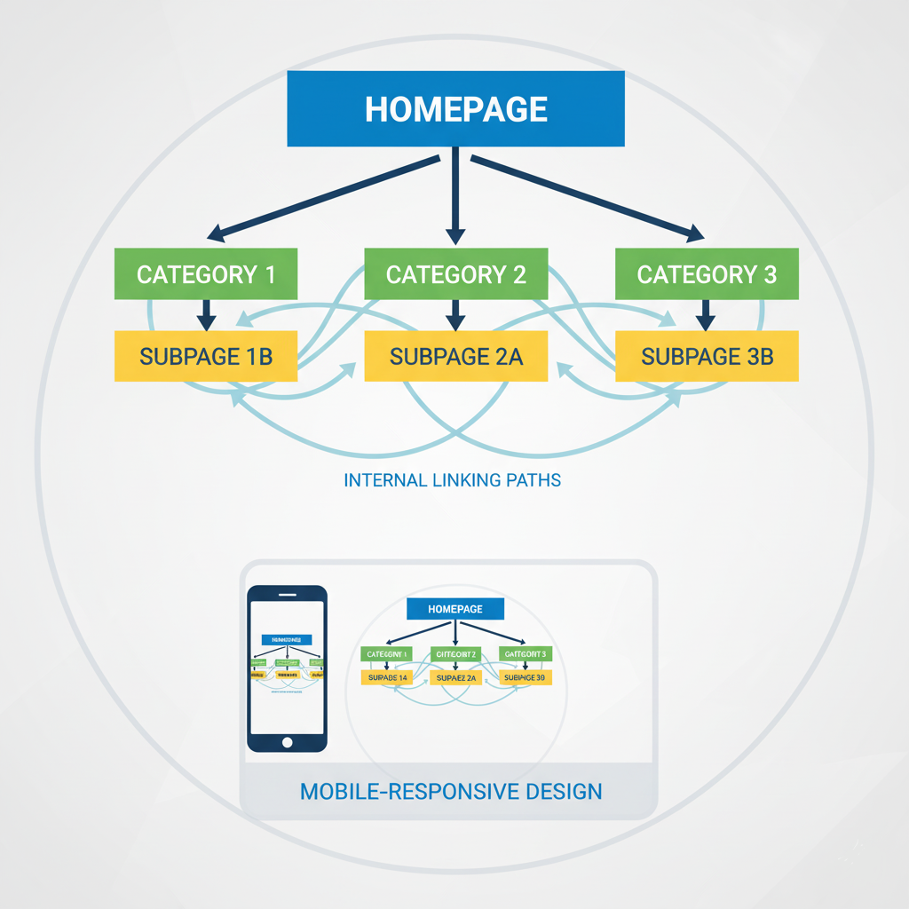 Diagram of SEO-friendly website architecture with clear navigation hierarchy