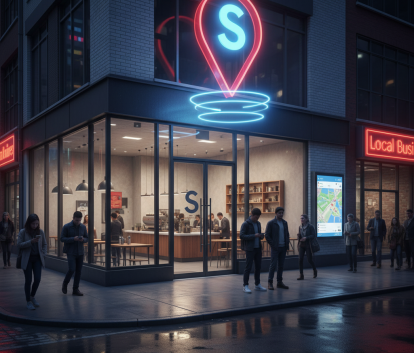 A local business owner checking Google Maps analytics for improved Local SEO performance