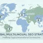 Illustration showing international SEO structure, hreflang tags, and country targeting for global SEO marketing