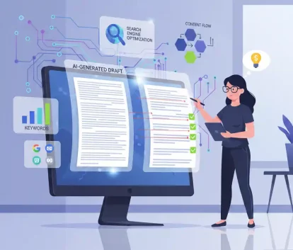 AI-generated content workflow optimized for SEO marketing and search visibility