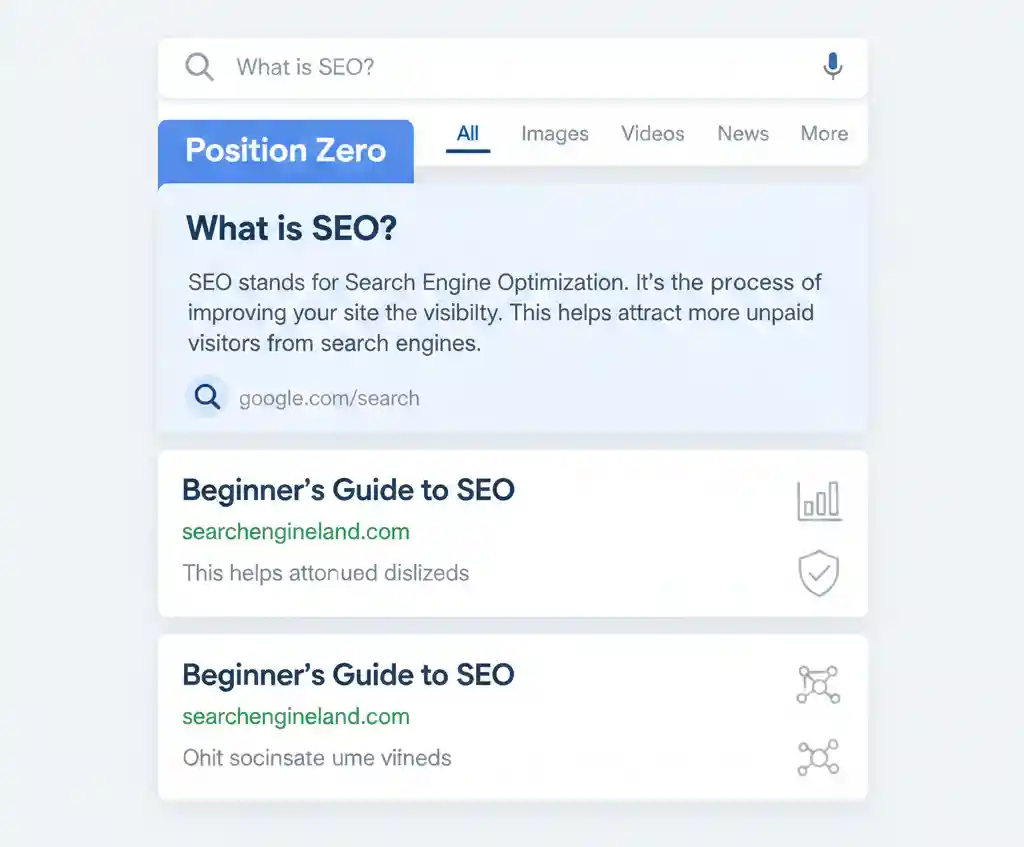 Google featured snippet examples showing paragraph, list, and table formats ranking in position zero
